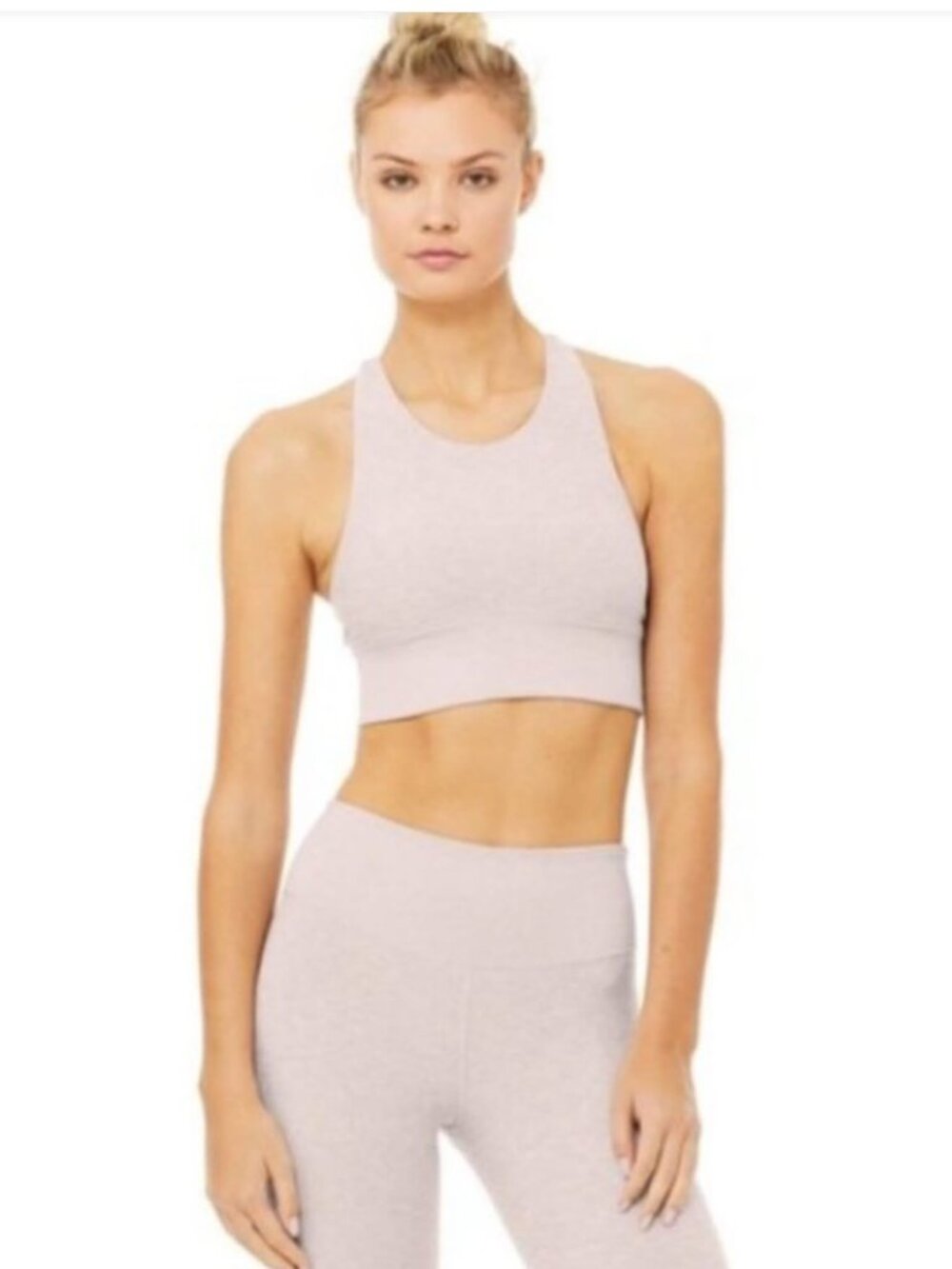 Alo Yoga AloSoft Serenity Sport Bra XS Bone Heather